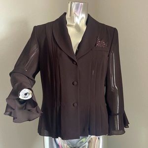 Danny & Nicole Sheer Sleeve Career Jacket